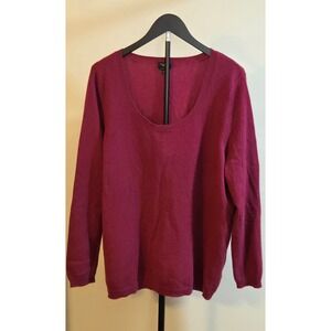 Talbots Pure Cashmere Crewneck Sweater Women's Size 3X Pink Maroon